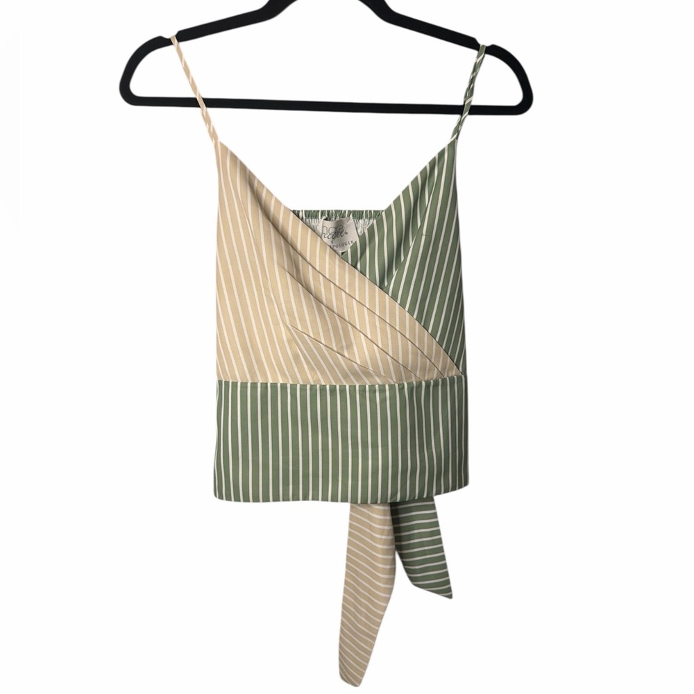 Maeve x Anthropologie Striped Tie Front Smocked Cami Top Size